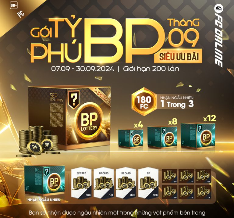 WELCOME TO FC ONLINE – Gói Tỷ Phú BP Tháng 09.2024: Săn Đón 90 Tỷ BP ...